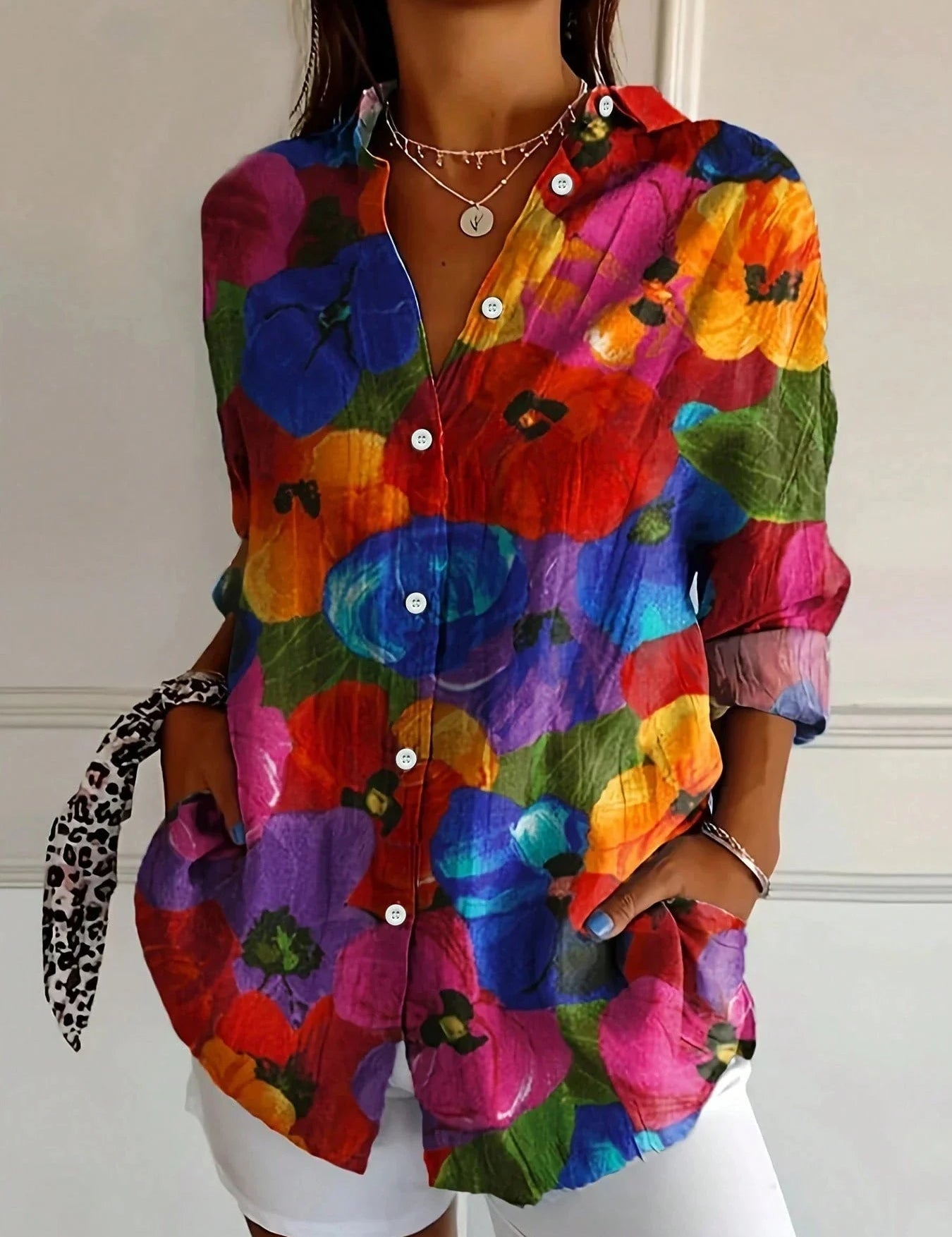 Colourful Printed Blouse for Women – Relaxed-Fit Top for Any Occasion 5