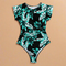 Leaf-Print One-Piece Swimsuit for Women – Zip-Front Bathing Suit for Beach & Pool 7