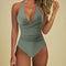 Wrap-Neck One-Piece Swimsuit for Women – Stylish Ruched Bathing Suit 1