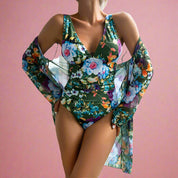 Floral One-Piece Swimsuit for Women – Deep V-Neck Summer Bathing Suit 1