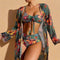 Floral Bikini & Cover-Up Set for Women – Elegant High-Waisted Summer Swimwear 10