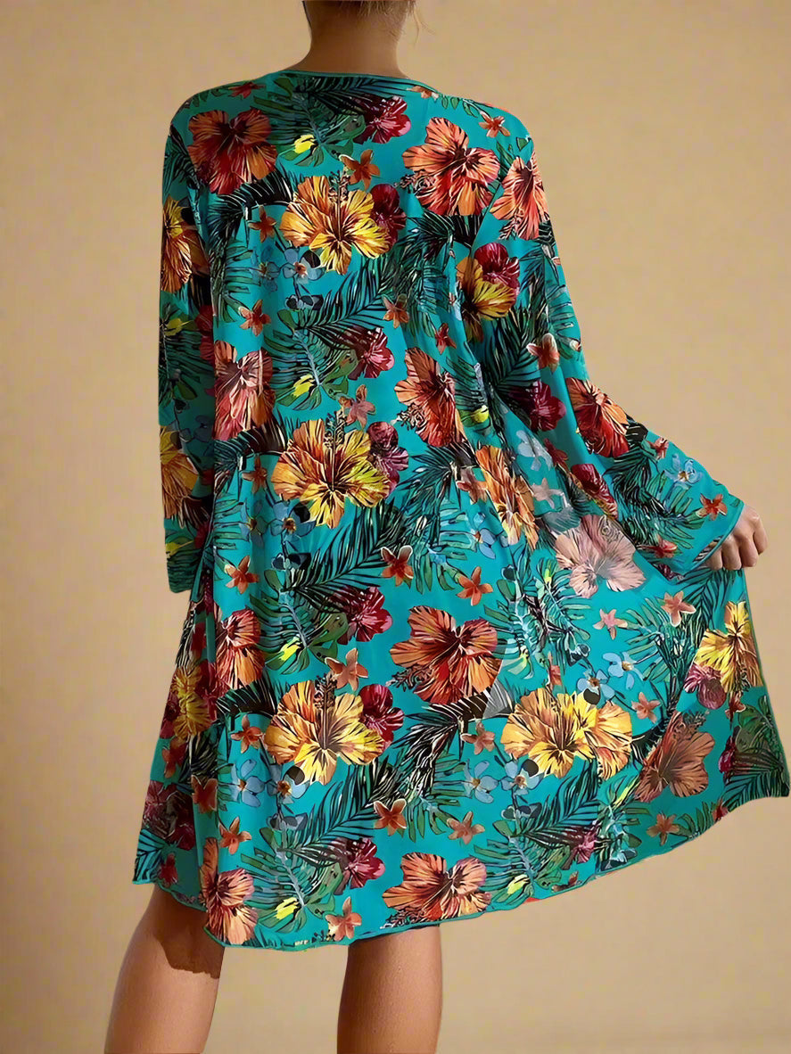 Floral Bikini & Cover-Up Set for Women – Elegant High-Waisted Summer Swimwear 2