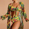 Floral Bikini & Cover-Up Set for Women – Elegant High-Waisted Summer Swimwear 6