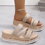 Women's Comfortable Spring Sandals – Champagne Wedge Sandals – Lorelei 5