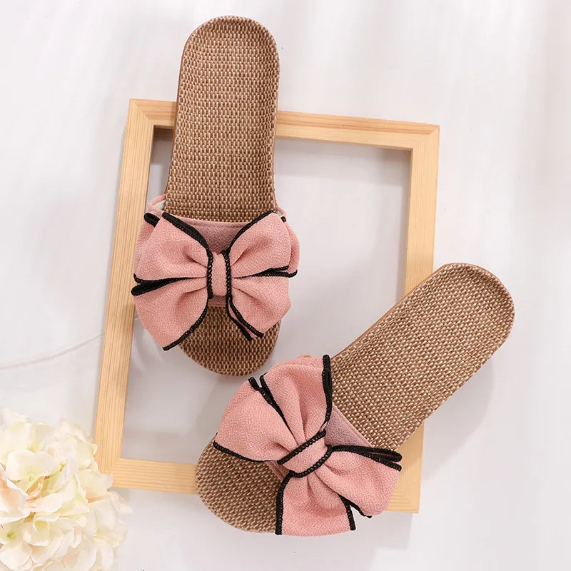 Women's Non-Slip Flat Sandals with Bow – Comfortable Summer Sandals – Lucy 1