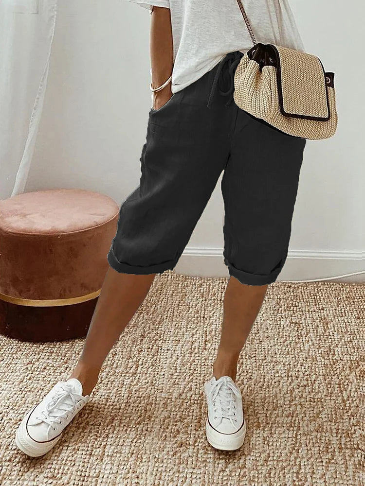 Women's Drawstring Shorts – Light Relaxed Summer Shorts 4