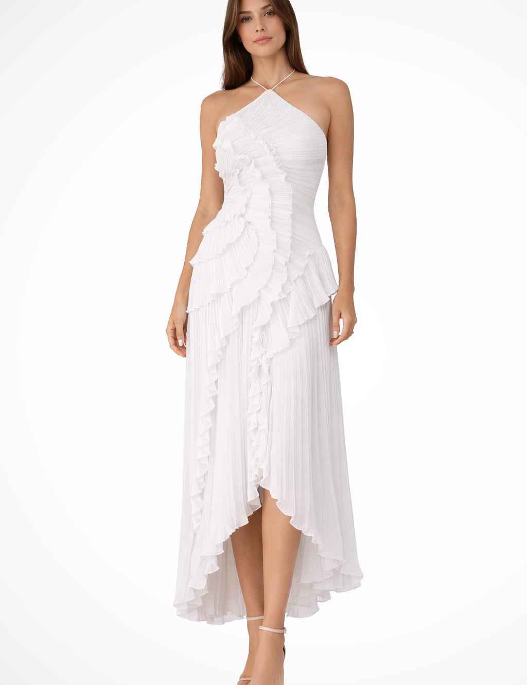 Open-Back Maxi Dress for Women – Ruffled Halter Neck Summer Dress 2