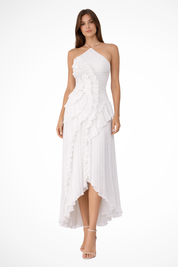 Open-Back Maxi Dress for Women – Ruffled Halter Neck Summer Dress 2