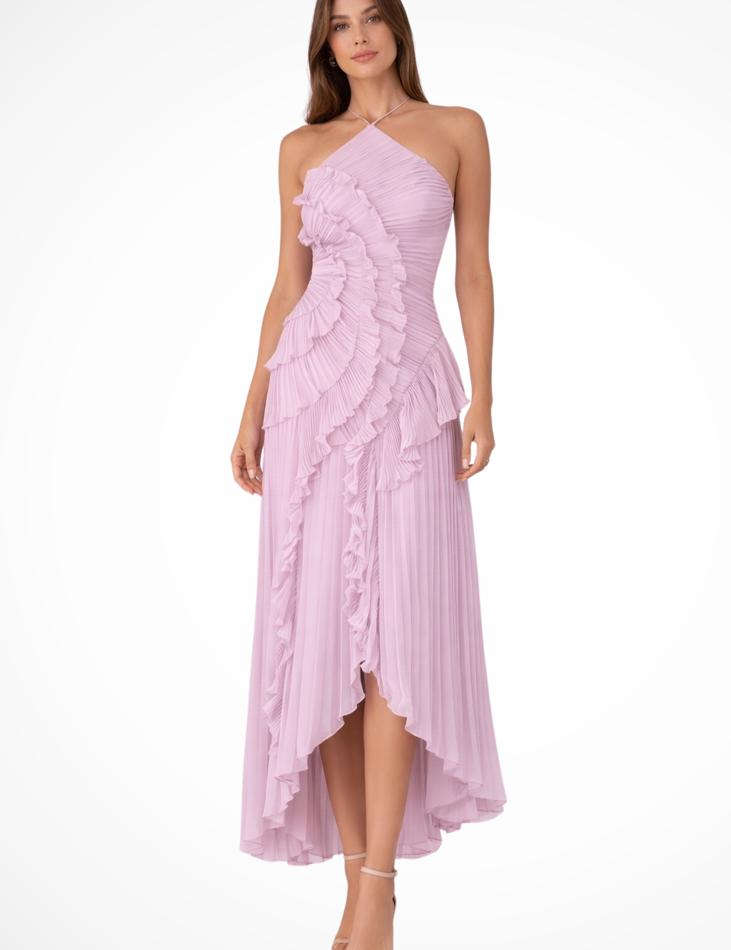 Open-Back Maxi Dress for Women – Ruffled Halter Neck Summer Dress 3