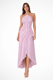 Open-Back Maxi Dress for Women – Ruffled Halter Neck Summer Dress 3