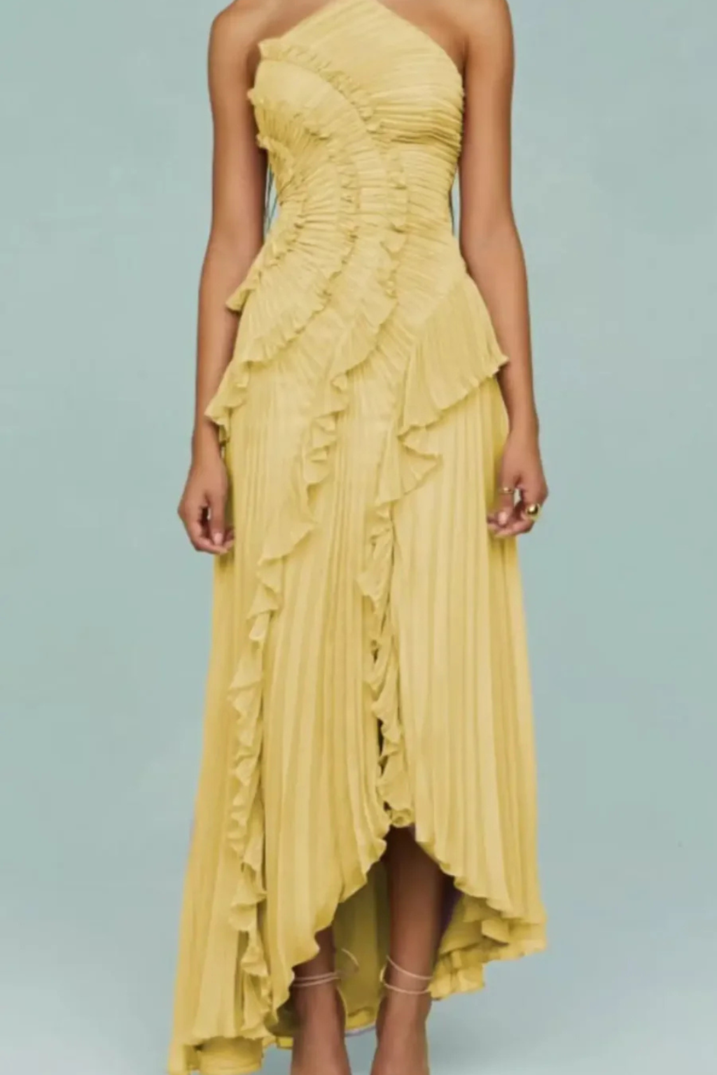 Open-Back Maxi Dress for Women – Ruffled Halter Neck Summer Dress 6