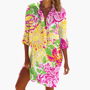 Long-Sleeve Shirt Dress for Women – Classic Collar Summer Dress 0