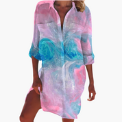 Long-Sleeve Shirt Dress for Women – Classic Collar Summer Dress 3
