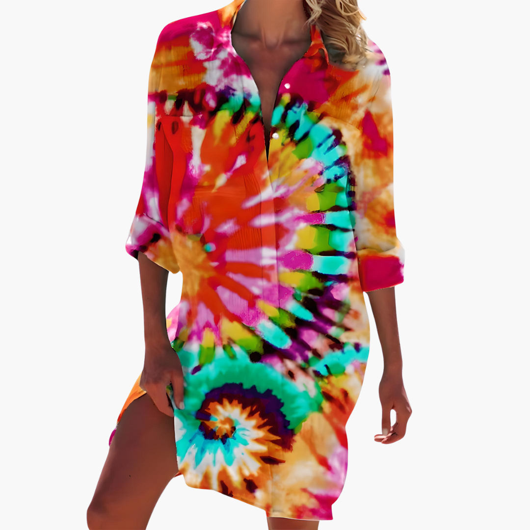 Long-Sleeve Shirt Dress for Women – Classic Collar Summer Dress 7