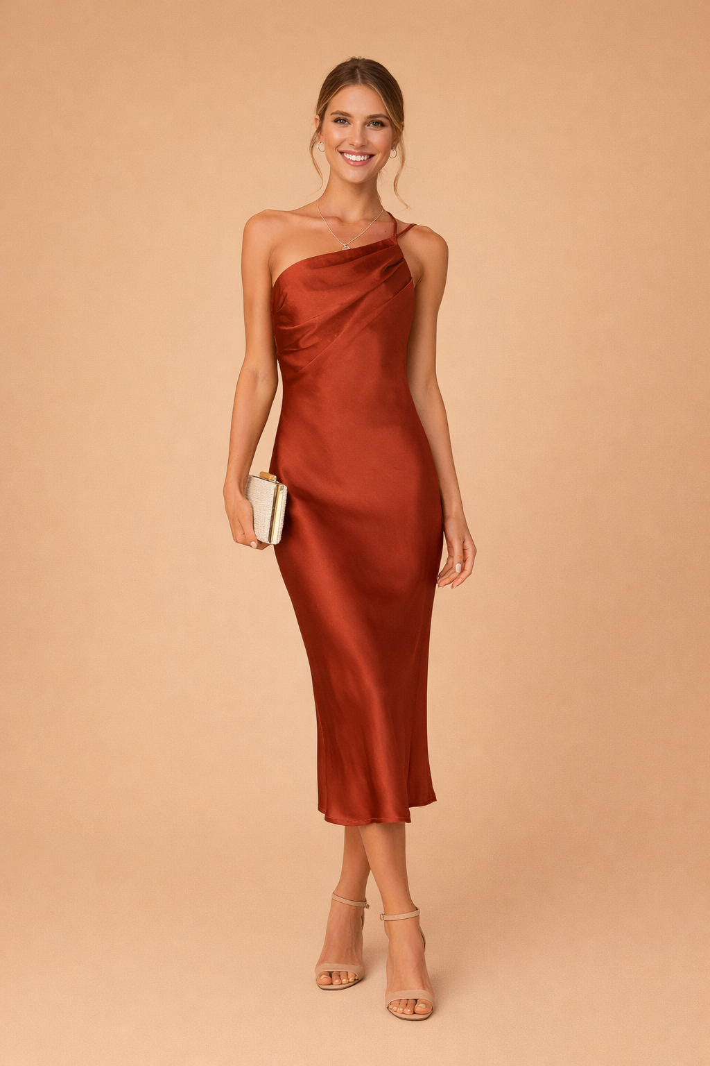 Maxi Dress for Women – One-Shoulder Open-Back Occasion Dress – Zoe