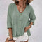 Relaxed Button-Up Blouse for Women – Elegant V-Neck Top 0