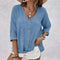 Relaxed Button-Up Blouse for Women – Elegant V-Neck Top 2