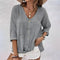 Relaxed Button-Up Blouse for Women – Elegant V-Neck Top 3