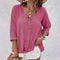 Relaxed Button-Up Blouse for Women – Elegant V-Neck Top 4