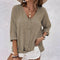 Relaxed Button-Up Blouse for Women – Elegant V-Neck Top 6