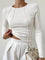 Women's Long-Sleeve Top – Elegant Premium-Fabric Piped Top – Maya 1