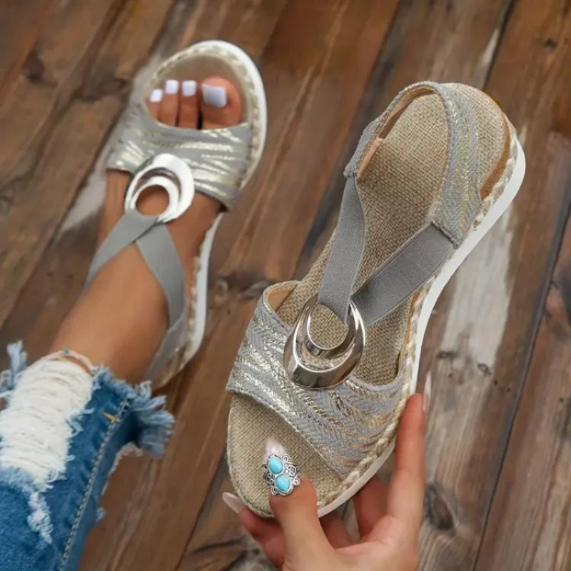Women's Espadrille Slip-On Sandals with Textured Straps – Everyday Sandals – Mayla 3