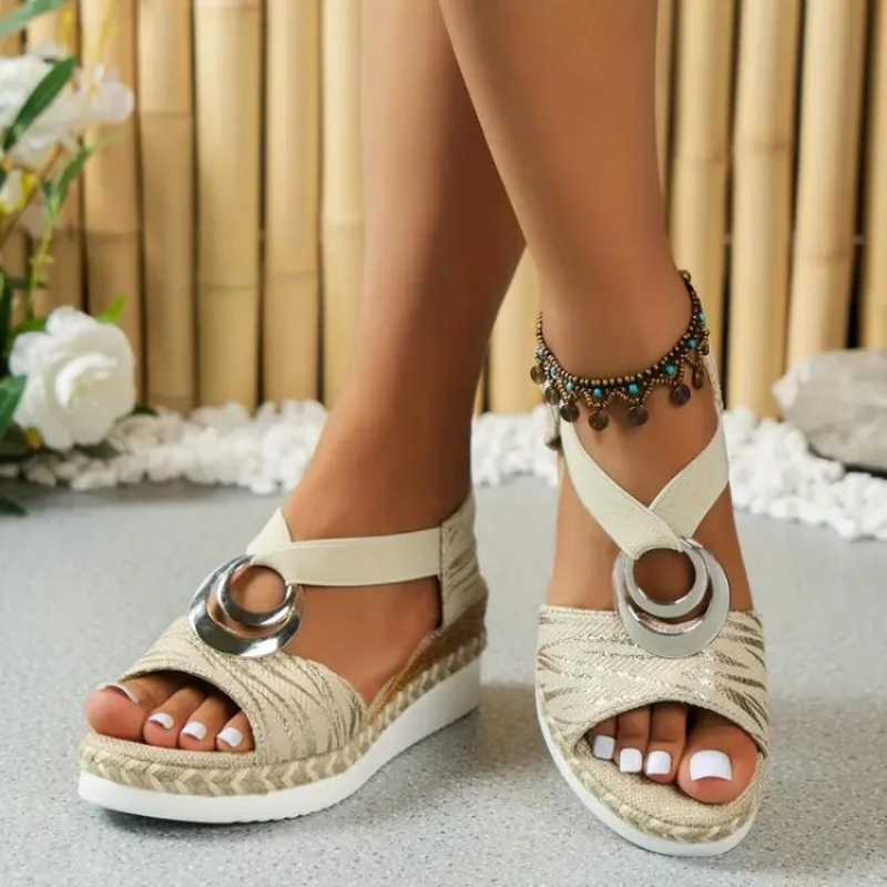 Women's Espadrille Slip-On Sandals with Textured Straps – Everyday Sandals – Mayla 5