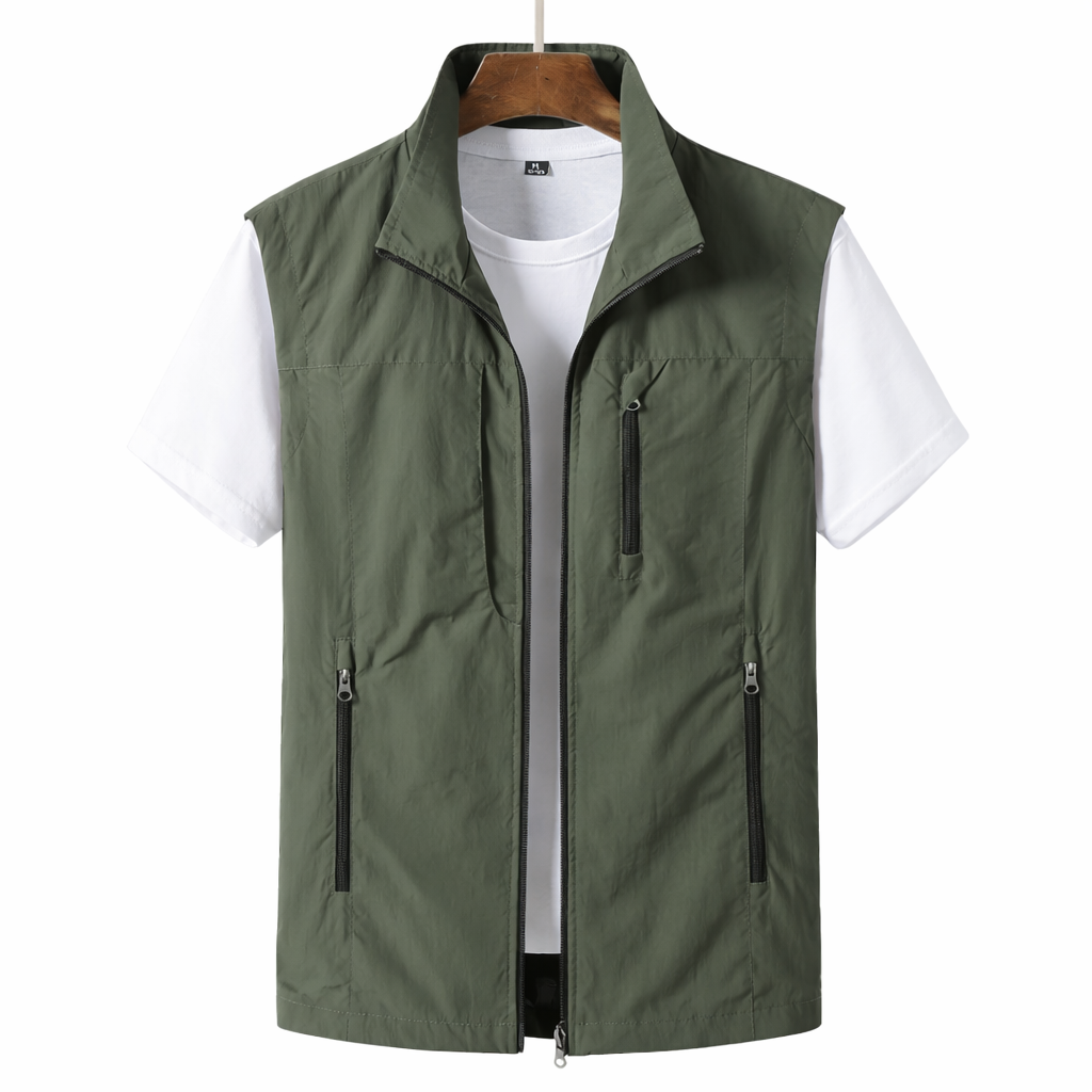 Men's Lightweight Zip Gilet – Modern Functional Utility Vest 0