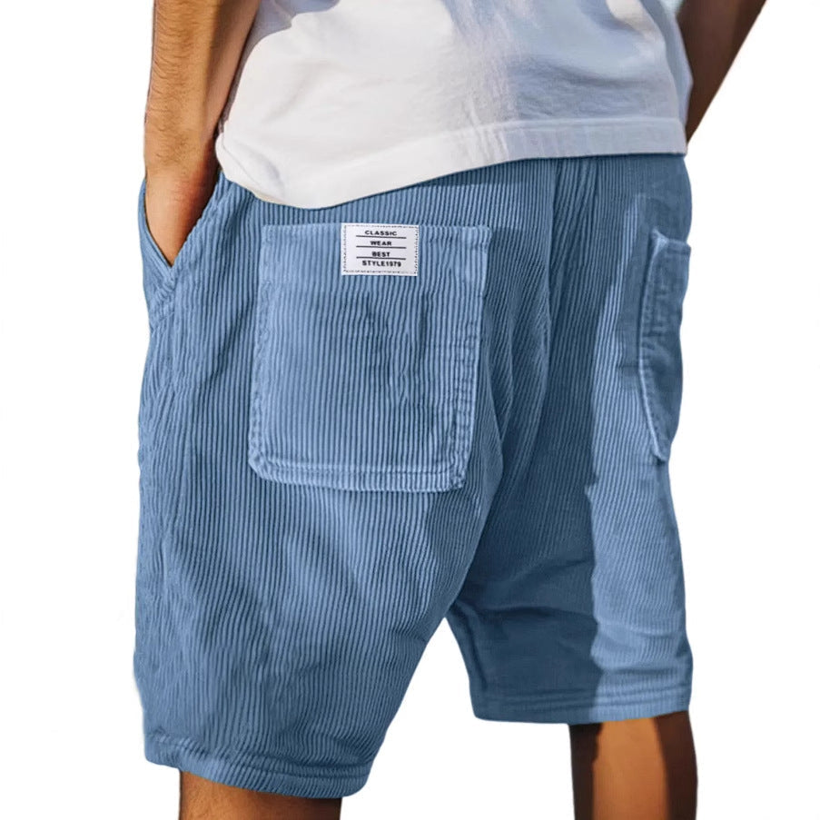 Men's Corduroy Shorts with Elastic Waist – Casual Summer Shorts 2