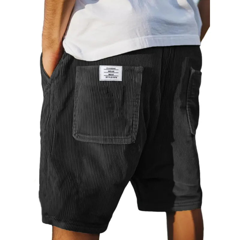 Men's Corduroy Shorts with Elastic Waist – Casual Summer Shorts 4