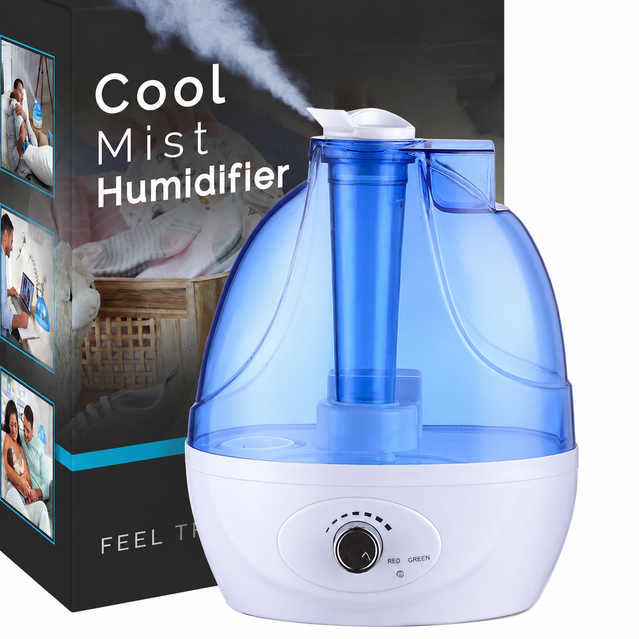 Cool Mist Humidifier – Quiet Ultrasonic Humidifier with 360° Nozzle