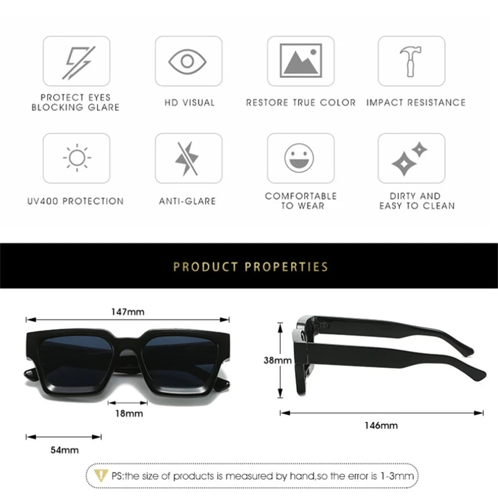 Unisex Square Sunglasses – UV400 Elegant Sunglasses for Men & Women 5