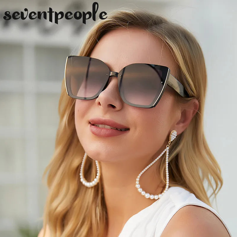 Oversized Cat-Eye Sunglasses for Women – Mirrored UV400 Sunglasses 0