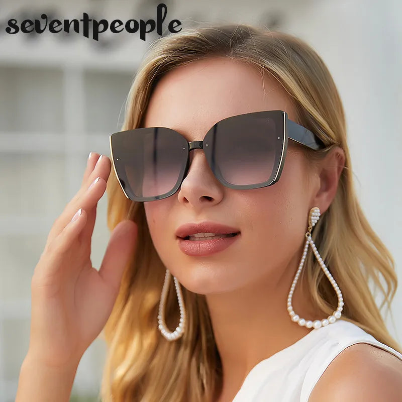 Oversized Cat-Eye Sunglasses for Women – Mirrored UV400 Sunglasses 1