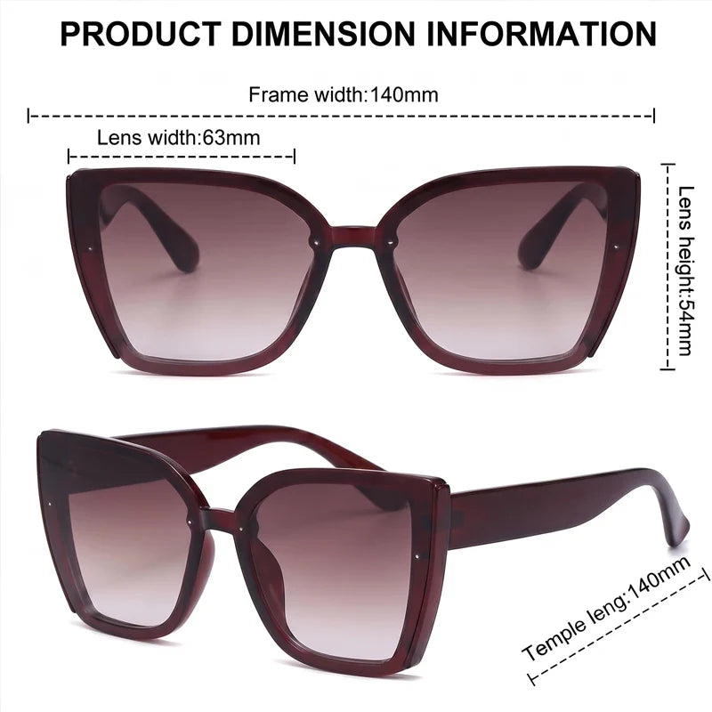 Oversized Cat-Eye Sunglasses for Women – Mirrored UV400 Sunglasses 5