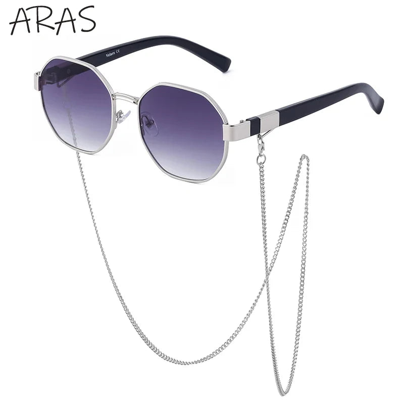 Octagonal Sunglasses for Women with Chain – UV400 Unique Fashion Sunglasses 10
