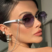 Octagonal Sunglasses for Women with Chain – UV400 Unique Fashion Sunglasses 5