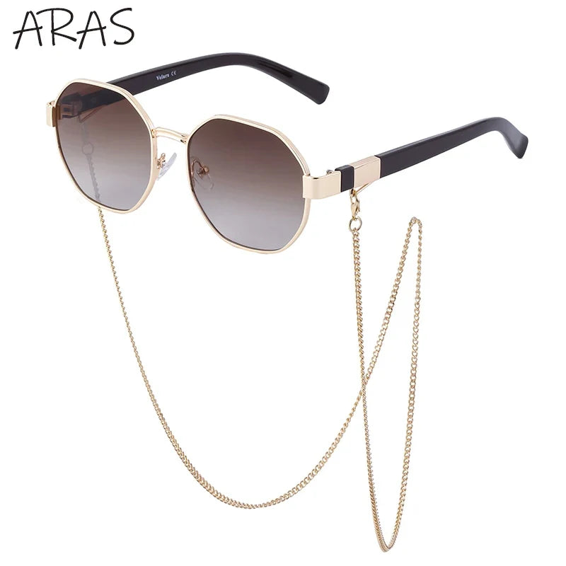 Octagonal Sunglasses for Women with Chain – UV400 Unique Fashion Sunglasses 6