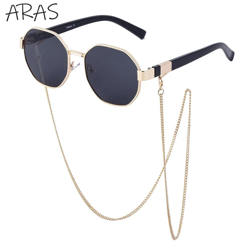 Octagonal Sunglasses for Women with Chain – UV400 Unique Fashion Sunglasses 7