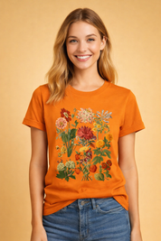Retro Floral T-Shirt for Women – Printed Casual Tee – Luella