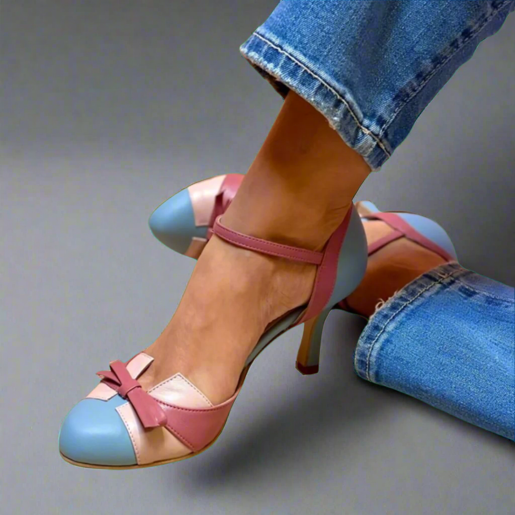 Women's Heeled Sandals – Elegant Summer Sandals with Decorative Bow 1