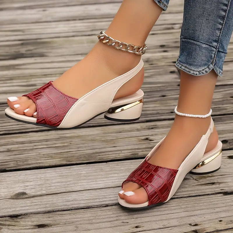 Women's Leather Block Heel Sandals – Comfort & Style for Any Occasion 1