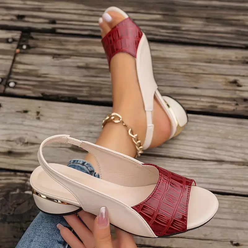 Women's Leather Block Heel Sandals – Comfort & Style for Any Occasion 2