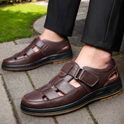 Men's Orthopedic Leather Sandals – Closed-Toe Arch Support Summer Sandals 4