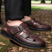 Men's Orthopedic Leather Sandals – Closed-Toe Arch Support Summer Sandals 5
