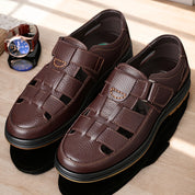 Men's Orthopedic Leather Sandals – Closed-Toe Arch Support Summer Sandals 6