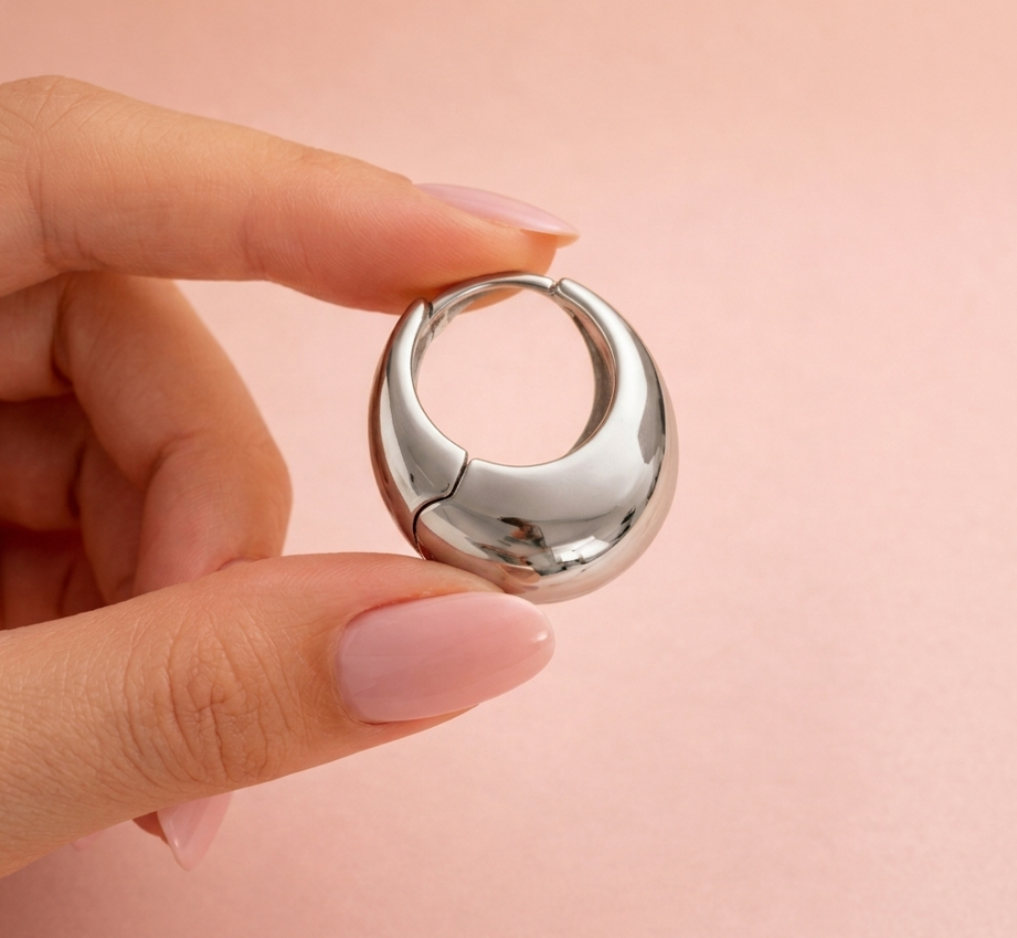 Silver Hoop Earrings – Surgical Steel Elegant Earrings for Any Occasion