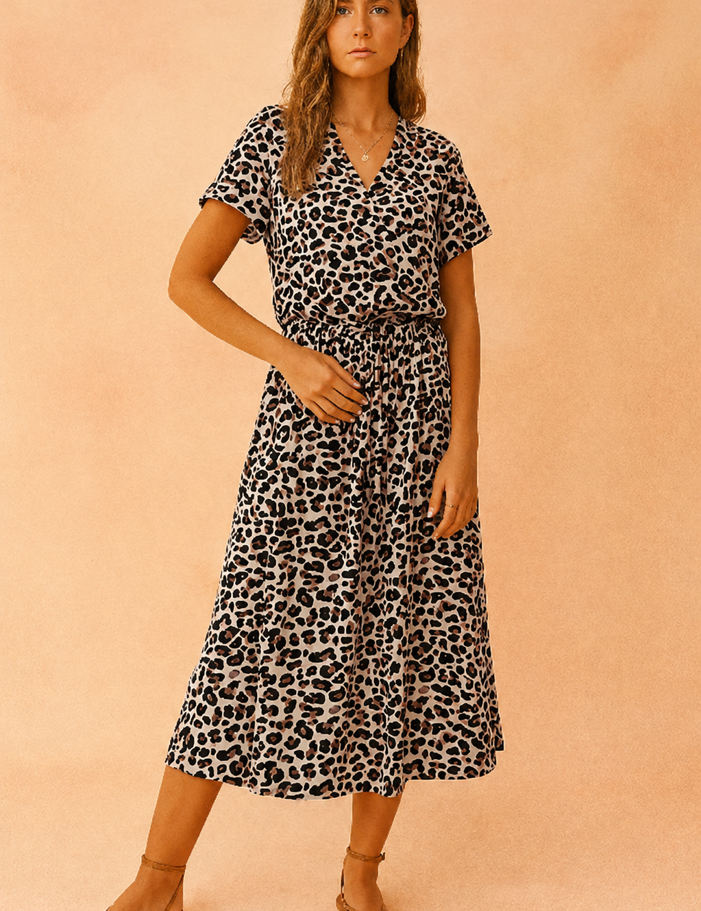 Boho Midi Dress for Women – Polka-Dot Tie-Waist Summer Dress – Eden