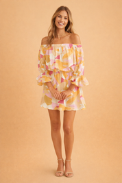 Off-Shoulder Dress for Women – Printed Summer Occasion Dress – Elsie