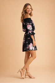 Off-Shoulder Dress for Women – Printed Summer Occasion Dress – Elsie